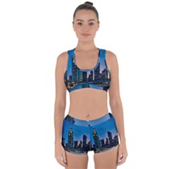 Frankfurt Germany Panorama City Racerback Boyleg Bikini Set by Sudhe