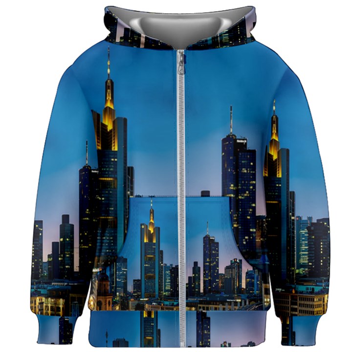 Frankfurt Germany Panorama City Kids  Zipper Hoodie Without Drawstring