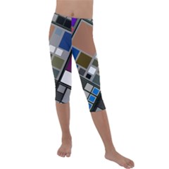 Abstract Composition Kids  Lightweight Velour Capri Leggings  by Sudhe