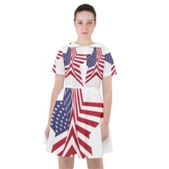 A Star With An American Flag Pattern Sailor Dress by Sudhe