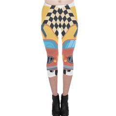 Automobile Car Checkered Drive Capri Leggings  by Sudhe