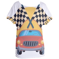 Automobile Car Checkered Drive Women s Oversized Tee by Sudhe