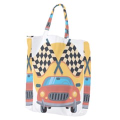 Automobile Car Checkered Drive Giant Grocery Tote by Sudhe