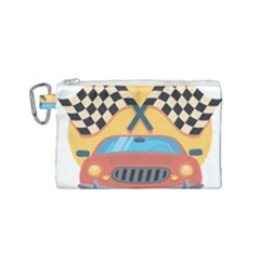 Automobile Car Checkered Drive Canvas Cosmetic Bag (small) by Sudhe