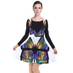 Abstract Animal Art Butterfly Plunge Pinafore Dress