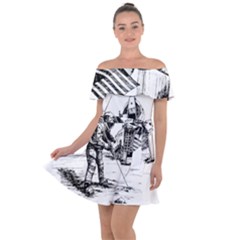 Apollo Moon Landing Nasa Usa Off Shoulder Velour Dress by Sudhe