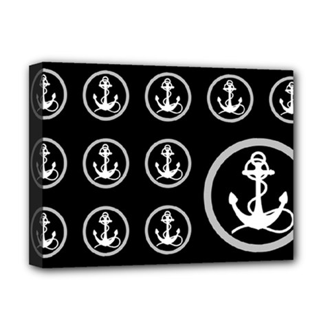 Anchor Pattern Deluxe Canvas 16  X 12  (stretched) 