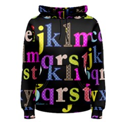 Alphabet Letters Colorful Polka Dots Letters In Lower Case Women s Pullover Hoodie by Sudhe