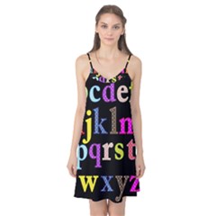 Alphabet Letters Colorful Polka Dots Letters In Lower Case Camis Nightgown by Sudhe