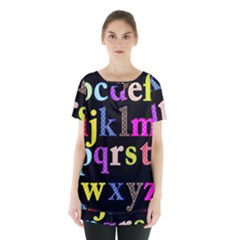 Alphabet Letters Colorful Polka Dots Letters In Lower Case Skirt Hem Sports Top by Sudhe