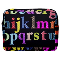 Alphabet Letters Colorful Polka Dots Letters In Lower Case Make Up Pouch (large) by Sudhe