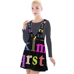 Alphabet Letters Colorful Polka Dots Letters In Lower Case Plunge Pinafore Velour Dress