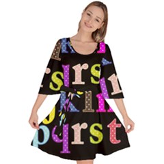 Alphabet Letters Colorful Polka Dots Letters In Lower Case Velour Kimono Dress