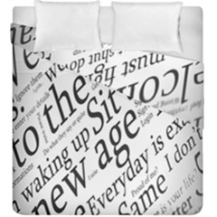 Abstract Minimalistic Text Typography Grayscale Focused Into Newspaper Duvet Cover Double Side (king Size) by Sudhe