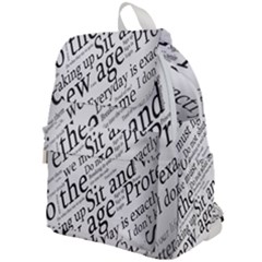 Abstract Minimalistic Text Typography Grayscale Focused Into Newspaper Top Flap Backpack