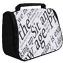 Abstract Minimalistic Text Typography Grayscale Focused Into Newspaper Full Print Travel Pouch (Big) View2