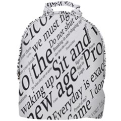 Abstract Minimalistic Text Typography Grayscale Focused Into Newspaper Mini Full Print Backpack