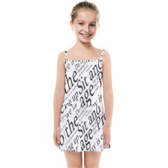 Abstract Minimalistic Text Typography Grayscale Focused Into Newspaper Kids  Summer Sun Dress