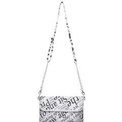 Abstract Minimalistic Text Typography Grayscale Focused Into Newspaper Mini Crossbody Handbag