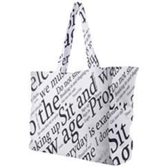 Abstract Minimalistic Text Typography Grayscale Focused Into Newspaper Simple Shoulder Bag