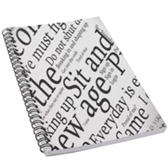 Abstract Minimalistic Text Typography Grayscale Focused Into Newspaper 5.5  x 8.5  Notebook
