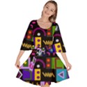 Abstract A Colorful Modern Illustration Velour Kimono Dress View1