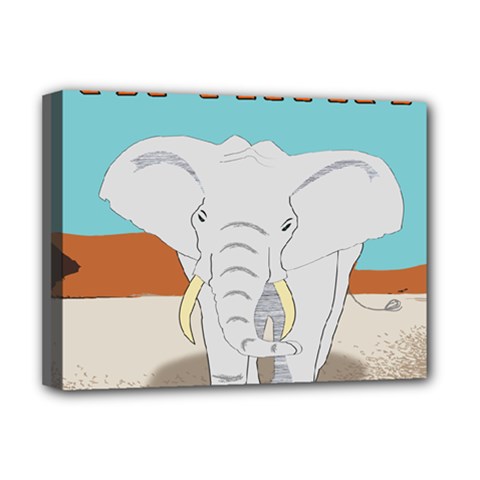 Africa Elephant Animals Animal Deluxe Canvas 16  X 12  (stretched) 