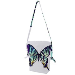 A Colorful Butterfly Folding Shoulder Bag