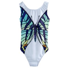 A Colorful Butterfly Kids  Cut-Out Back One Piece Swimsuit