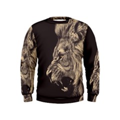 Angry Male Lion Kids  Sweatshirt by Sudhe