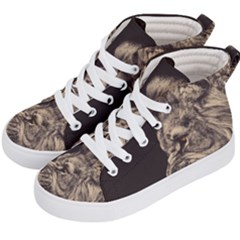 Angry Male Lion Kids  Hi-top Skate Sneakers