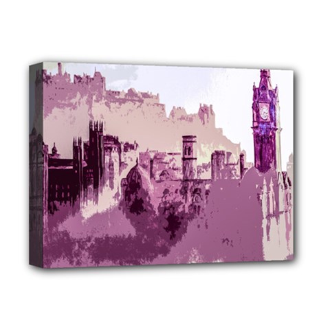Abstract Painting Edinburgh Capital Of Scotland Deluxe Canvas 16  X 12  (stretched) 