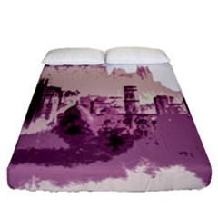 Abstract Painting Edinburgh Capital Of Scotland Fitted Sheet (queen Size) by Sudhe