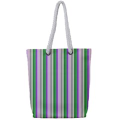Candy Stripes 2 Full Print Rope Handle Tote (small) by retrotoomoderndesigns