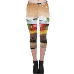 Abstract Barbeque Bbq Beauty Beef Capri Leggings  by Sudhe