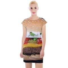 Abstract Barbeque Bbq Beauty Beef Cap Sleeve Bodycon Dress by Sudhe