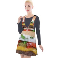 Abstract Barbeque Bbq Beauty Beef Plunge Pinafore Velour Dress