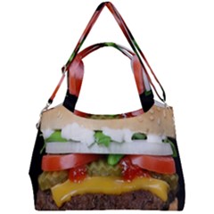 Abstract Barbeque Bbq Beauty Beef Double Compartment Shoulder Bag by Sudhe