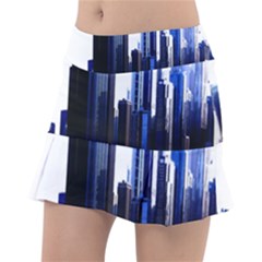 Abstract Of Downtown Chicago Effects Tennis Skirt by Sudhe