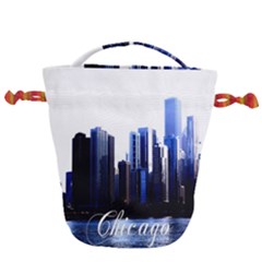 Abstract Of Downtown Chicago Effects Drawstring Bucket Bag by Sudhe