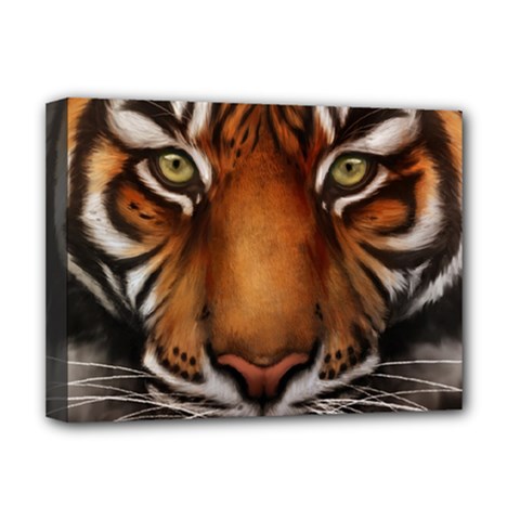 The Tiger Face Deluxe Canvas 16  X 12  (stretched) 