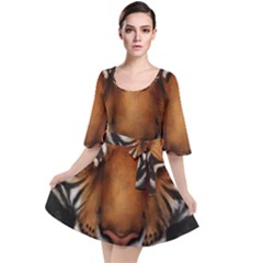 The Tiger Face Velour Kimono Dress