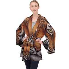 The Tiger Face Velvet Kimono Robe