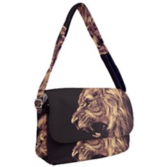 Angry Male Lion Gold Courier Bag by Sudhe