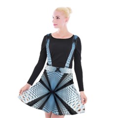 6th Dimension Metal Abstract Obtained Through Mirroring Suspender Skater Skirt by Sudhe