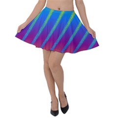 Abstract Fractal Multicolored Background Velvet Skater Skirt by Sudhe