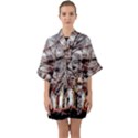 Autumn Fractal Forest Background Quarter Sleeve Kimono Robe View1