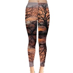 Aurora Sunset Sun Landscape Leggings  by Sudhe