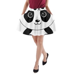 Bear Panda Bear Panda Animals A-line Pocket Skirt by Sudhe