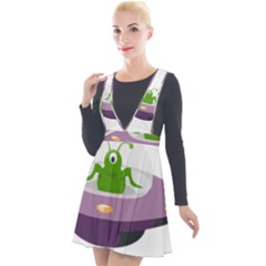 Ufo Plunge Pinafore Velour Dress